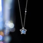 Dainty Hollow Star Pendant Necklace in 925 Sterling Silver