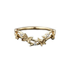 Textured Butterfly Vine CZ Band Ring in 925 Sterling Silver