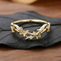 Textured Butterfly Vine CZ Band Ring in 925 Sterling Silver